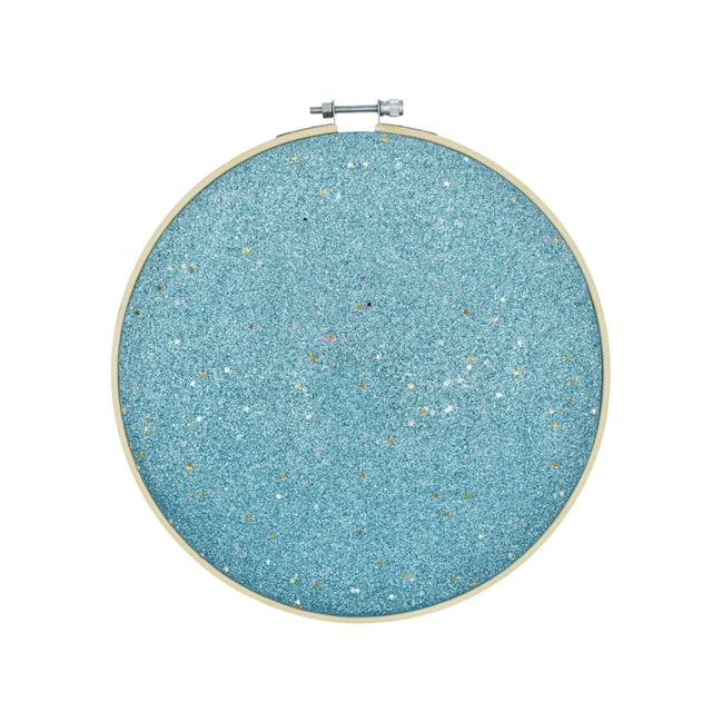 Round Badge Brooch Pennant Display Wall Hanging Pin Display Glitter Board Pin Holder Pin Collection Display Embroidery (Sky-blue)