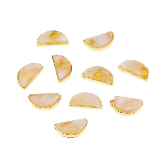 10pcs 3d arte Del Clavo Consejos De Uñas Decoraciones Shell Joyería Clavos Piedra de concha semicircular