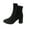 Black, variant on Black Women'S Winter Boots Pointed Toe Mid Heel Ankle Booties Warm Lined Faux Fur Comfortable Fashion Outdoor Shoes