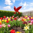 thumbnail image 4 of Outdoor Yard Decorations, Cardinal Gifts, Metal Garden Decor, Lawn Decorations Outdoor, 1-Piece Rustic Red Bird Cardinal Flower Design Garden Stake, 4 of 6