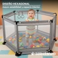 thumbnail image 4 of Corral De Multi-Juegos Hexagonal Para Bebes Niños Corralito Para Bebé Juego De Parque Infantil Parque Para Bebés Malla Suave y Transpirable Anticaída (Gris), 4 of 7