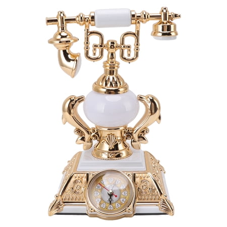 Rupoun Vintage Telephone Model Table Lamp Alarm Clock 11 inches / 28 cm Bronze