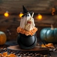 thumbnail image 4 of Figura de resina de bruja fantasma sosteniendo una escoba – Decoración de bandeja escalonada de Halloween para interiores y porches cubiertos., 4 of 6