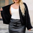 thumbnail image 6 of Zedker Casual Solid Color Women'S Long Sleeve Cardigan Jackets with Faux Mink,Comfy Loose Thicked Fall Coats for Daily Wear,Black,Xxl, 6 of 8