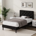thumbnail image 7 of 4 EVER WINNER Twin Size Upholstered Platform Bed Frame with Headboard, Black, 7 of 7