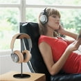 thumbnail image 6 of Black Walnut Wood Aluminum Headphone Stand Holder Nature Walnut Gaming Headset Holder Rack Earphone Brace with Solid Metal Base for Table Desk Display, 6 of 7