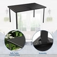 thumbnail image 3 of 7 Piece Patio Dining Set for 6, Outdoor Metal Dining Furniture Set with Rectangular Slatted Table, 6 Breathable Textilene Chairs, Modern Backyard Deck Porch Poolside, 3 of 7