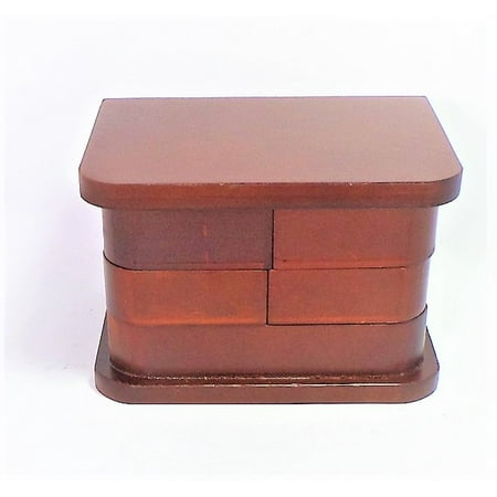 Wooden Jewelry Box in Mahogany Finish