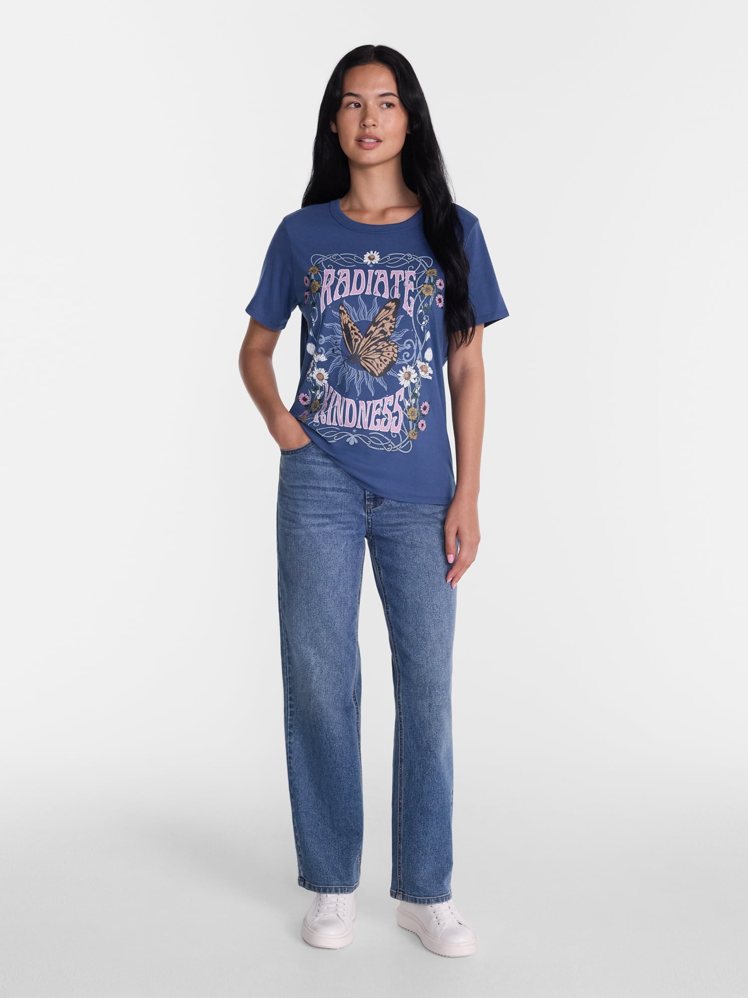 Women's Kindness Graphic Tee with Short Sleeves, Sizes XXS-XXL