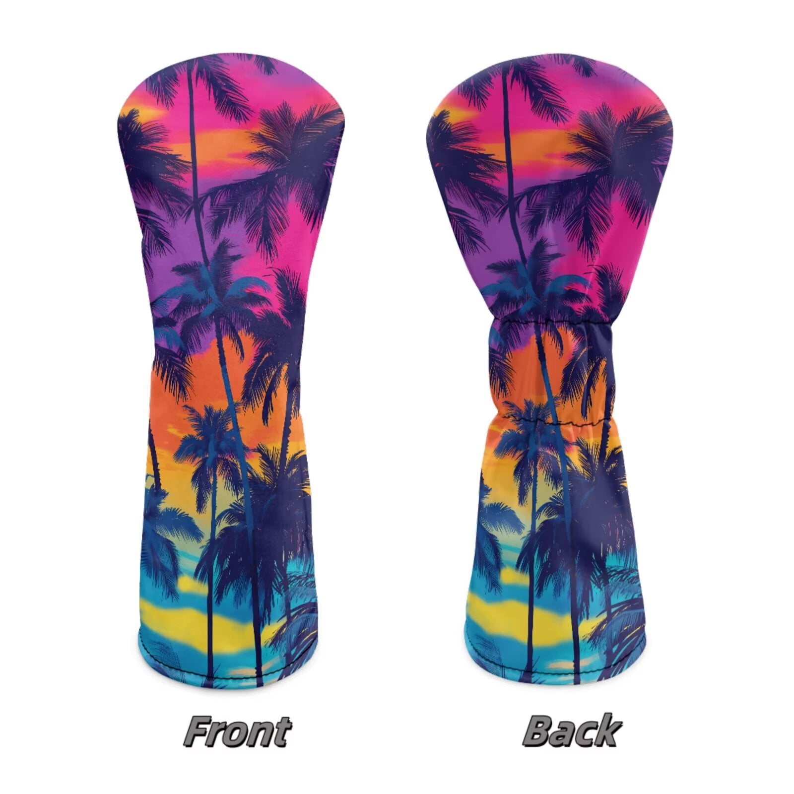 Uorisanigo Golf Headcovers Set Accessories, 3pcs Summer Coconut Tree Golf Club Head Covers - Golfs Driver Headcover, Fairway Wood Cover, Hybrid Cover - Headcovers for Club Protective