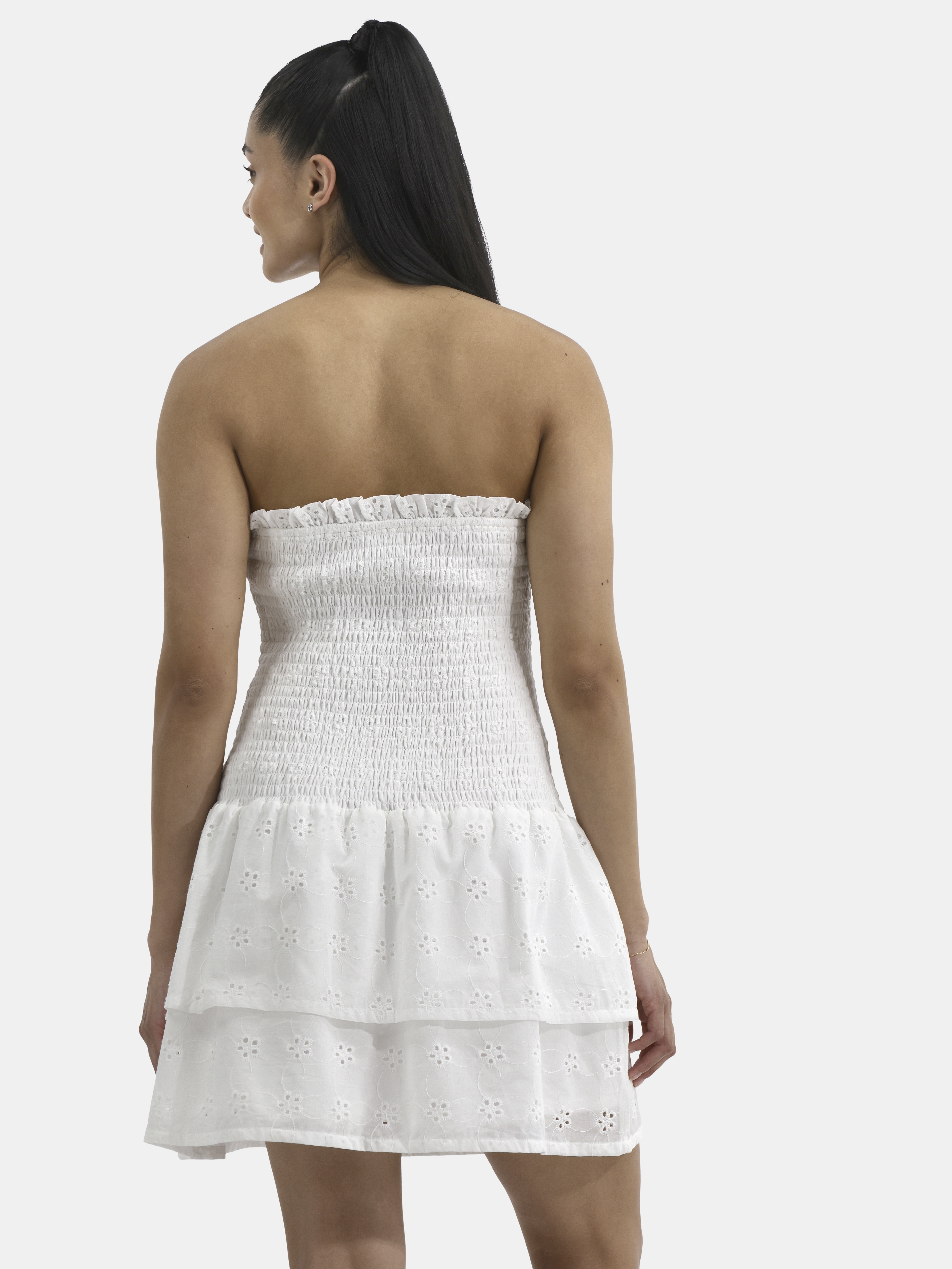 No Boundaries Smocked Ruffle Dress, Women's
