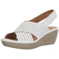 thumbnail image 1 of Clarks Women's Reedly Variel Wedge Sandal, White Leather, 9.5 M US, 1 of 2