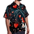 thumbnail image 2 of Valentine's Day Love Men's Poplin Shirt, Casual Short Sleeve Printed Button Down Summer Beach Unisex Shirts, 2 of 6