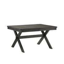 Crosley Furniture Hayden Wood Butterfly Leaf Trestle Dining Table in Slate
