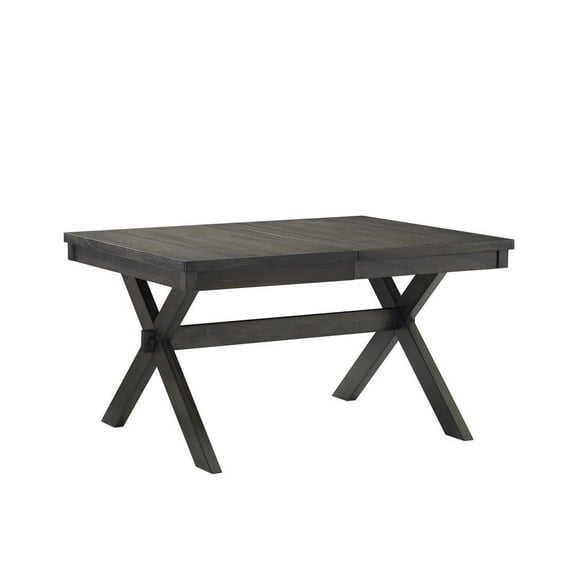 Crosley Furniture Hayden Wood Butterfly Leaf Trestle Dining Table in Slate