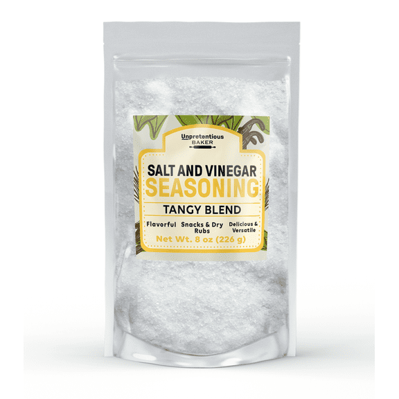 Unpretentious Salt and Vinegar Seasoning, 8 oz, Tangy & Strong Flavor, Chips & Dry Rubs, Seasoning Blend