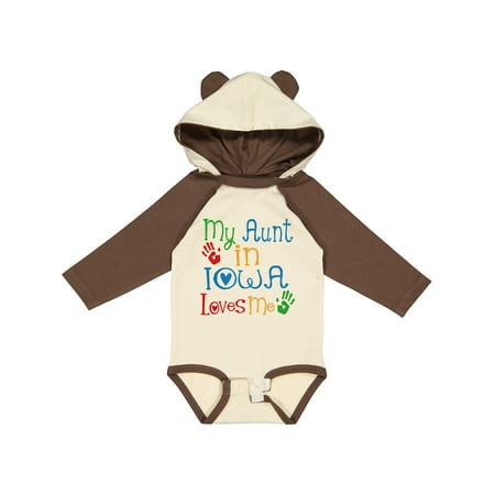

Inktastic My Aunt in Iowa Loves Me Gift Baby Boy or Baby Girl Long Sleeve Bodysuit