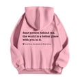 thumbnail image 5 of YaEYa Dear Person Behind Me Graphic Hoodies for Men Funny Novelty Pullover Sweatshirt Xmas Gifts Sincerely Yours Hoodie Pink XL, 5 of 7