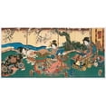 thumbnail image 2 of Utagawa Kunisada (Toyokuni III) 18x11 Gold Ornate Wood Frame and Double Matted Museum Art Print Titled - Reading (circa 1847-1852), 2 of 4