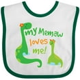 thumbnail image 3 of Inktastic My Memaw Loves Me Grandson Dinosaur Boys Baby Bib, 3 of 4