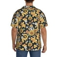 thumbnail image 5 of Cauagu Sunflowers Bee Men's Short Sleeve Button Down Hawaiian Shirt for Men Bowling Shirts Casual Summer Beach Shirt,Large, 5 of 6