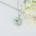 thumbnail image 3 of Hummingbird/Koala/Cat/Frog/Panda Crystal Necklace for Women 925 Sterling Silver Circle Crystal Animal Pendant Necklace Animal Jewelry Birthday Graduation Gift For Women, 3 of 10