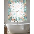 thumbnail image 5 of Beach Coastal Sheer Curtains 63 Inch Length 2 Panels Set Window Treatments, Summer Coral Starfish Nautical Ocean Rod Pocket Semi Curtains for Living Room/Bedroom/Kitchen Décor, 104"W x 63"L, 5 of 7