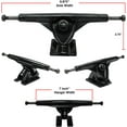 thumbnail image 3 of LONGBOARD Skateboard TRUCKS COMBO set w/ 71mm WHEELS + 9.675" Polished / Black trucks - Blue wheels Black trucks, 3 of 7