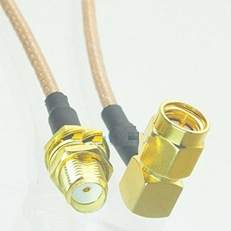 Sma Angle Plug RG316 3FT RF pigtail SMA male plug pin right angle to SMA female bulkhead Cable Jumper Quick USA Shipping ()