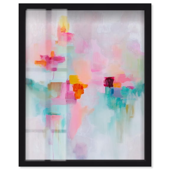Mirthful Splashes I Shadowbox Print Bright Wall Decor by Art Remedy, Black Frame, 16 x 20
