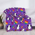 thumbnail image 3 of Balery Rainbow Lgbt Penguin Manta de Franela con Dibujo, Lujo Ultra Suave y Cálido, Antipelusa y Resistente a las Arrugas para Cama, Sofá, Camping -80"x60", 3 of 6