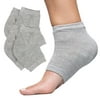 ZenToes Moisturizing Heel Socks 2 Pairs Gel Lined Toeless Spa Socks to Heal and Treat Dry, Cracked Heels While You Sleep (Cotton, Gray)