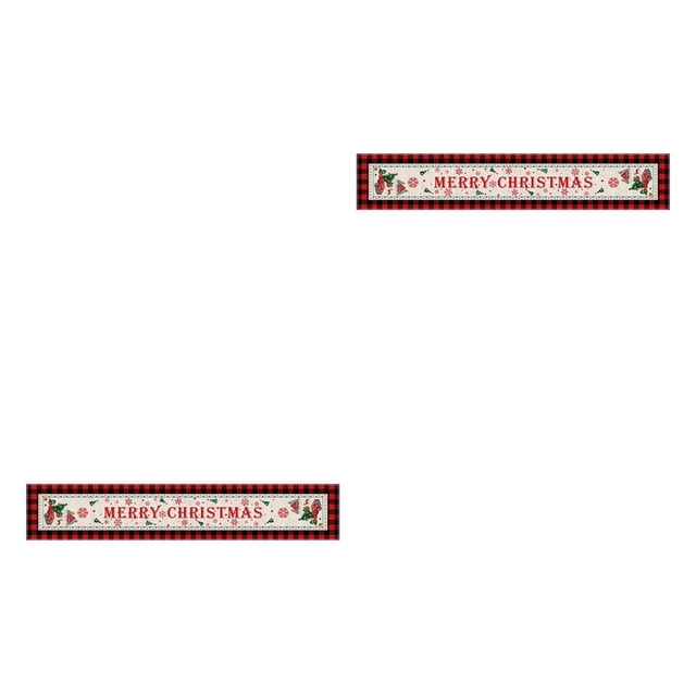 Billuyoard Navidad escritorio bandera impresión camino de moda fiesta de Navidad decorativo Año Nuevo ornamento para sala de estar Tipo 2 2piezas