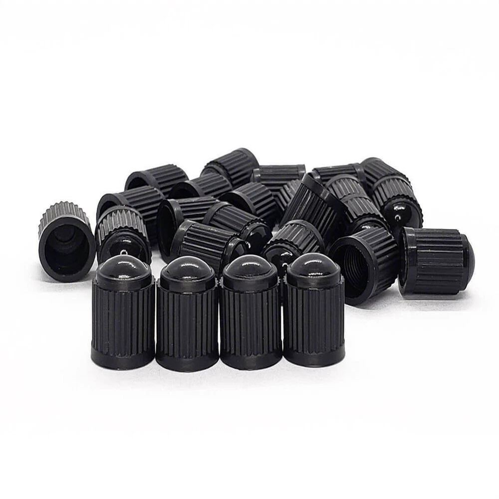 (1000) Black Plastic Tire Caps Air Valve Stem Dust Cover - Car Bike Truck Wheel