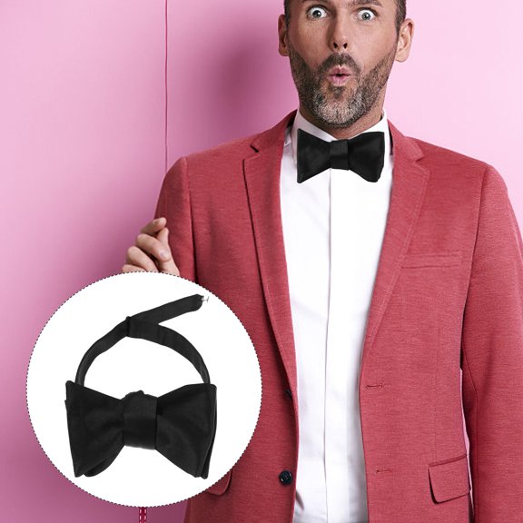 HONMEET Men Formal Black Bowtie Self Tie for Wedding Party and Business Meeting