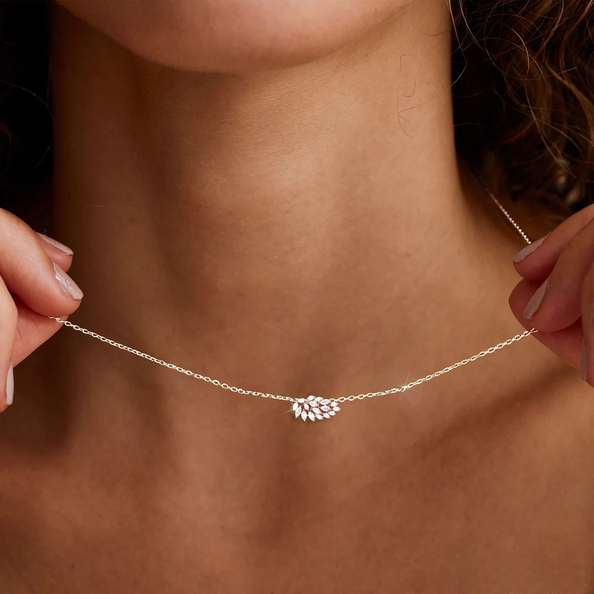 APSVO 925 Silver Plated Leaf Birthstone Necklace photo 7