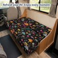 thumbnail image 4 of Xixirimido 2-Piece RV Sofa Bed Cover Stretch RV Couch Covers for Jackknife Sofa Bed Washable Anti-Slip Camper Couch Covers Wrinkle Resistant, Abstract Mushrooms Fern Floral, 4 of 7