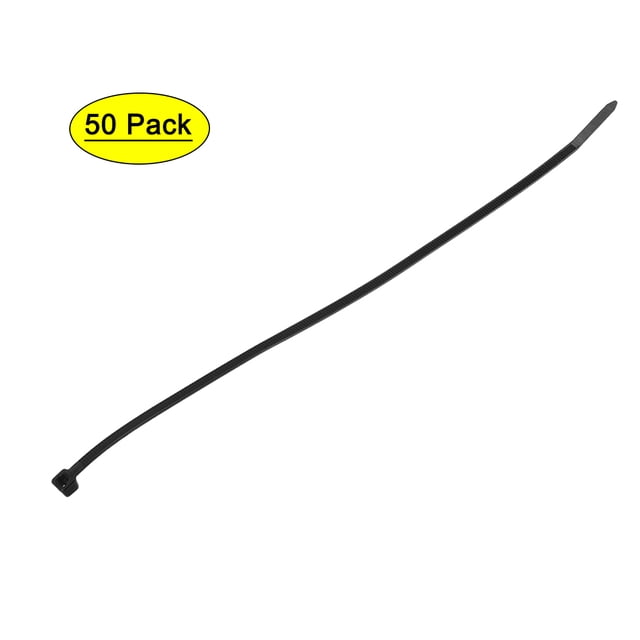 Unique Bargains Nylon Cable Ties 16-Inch Self-Locking Zip Ties 0.2-Inch Width Black 50pcs