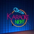 thumbnail image 2 of Handmadetneonsign Karaoke Night Neon Sign, Microphone Wall Art Decor, Music Studio Wall Decor, 2 of 4