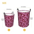 thumbnail image 5 of Balery Orchids Flowers Round Laundry Basket with Handles Waterproof Freestanding Laundry Hamper for Clothes Toys in the Dorm and Family-Small, 5 of 8