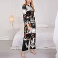 thumbnail image 3 of Kdxio Flower Horn Skull A Women's Pajama Sets Long Sleeve Button Down Sleepwear Nightwear Soft Pjs Lounge Sets-X-Large, 3 of 7