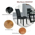 thumbnail image 4 of JESONVID Set of 4 Parsons Dining Chairs PU Leather Living Room Chair Upholstered Modern Kitchen Armless Side Chair with Solid Wood Legs Nail-Head Trim Surrounding-Black, 4 of 8