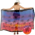 thumbnail image 2 of LA LEELA Women's Bikini Wraps Beach Wrap Sarong Coverup Skirt Bathing suit Swimwear Swimsuit Coverup for Women One Size Rainbow, Palm Tree, 2 of 5