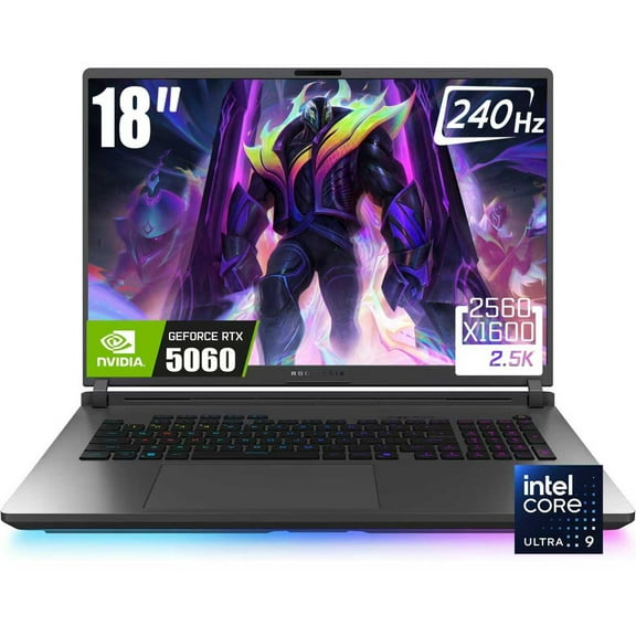 ASUS ROG Strix G18 Gaming Laptop, 18" 2560 x 1600 2.5K 240Hz Nebula Display, Intel Core Ultra 9 275HX, NVIDIA GeForce RTX 5060 8GB GDDR7, RGB Backlit KB, Win11 Home(16GB DDR5 | 1TB SSD)