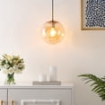 thumbnail image 2 of SAFAVIEH Cyril LED Amber Glass Pendant Light with Amber Shade, 2 of 8