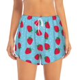 thumbnail image 2 of Balery Strawberries Pantalones cortos deportivos para mujer con forro y dos bolsillos, elásticos, para entrenamiento, gimnasio, yoga-XX-Large, 2 of 7