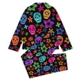thumbnail image 4 of Gunia Little Girls Halloween Pajamas 2 Piece Button Up Long Sleeve Tops Pants Nightwear Outfit For Toddler Kids Pjs Loungewear Black 5-6 Years, 4 of 5