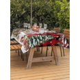 thumbnail image 2 of Outdoor Tablecloth with Umbrella Hole and Zipper, Red Plaid Christmas Rectangle Table Cloth 60x84 Inch Waterproof Tablecloth, Snowman Xmas Tree Snowflake Winter Gifts Picnic Table Cover for Patio, 2 of 7
