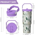 thumbnail image 4 of 30oz Handheld Travel Tumbler with Handle – Double Wall Stainless Steel Insulated Cup, Flip Straw Lid, Leak-Proof & BPA-Free for Hot and Cold Drinks – Durable Coffee & Juice Mug Pink, 4 of 7