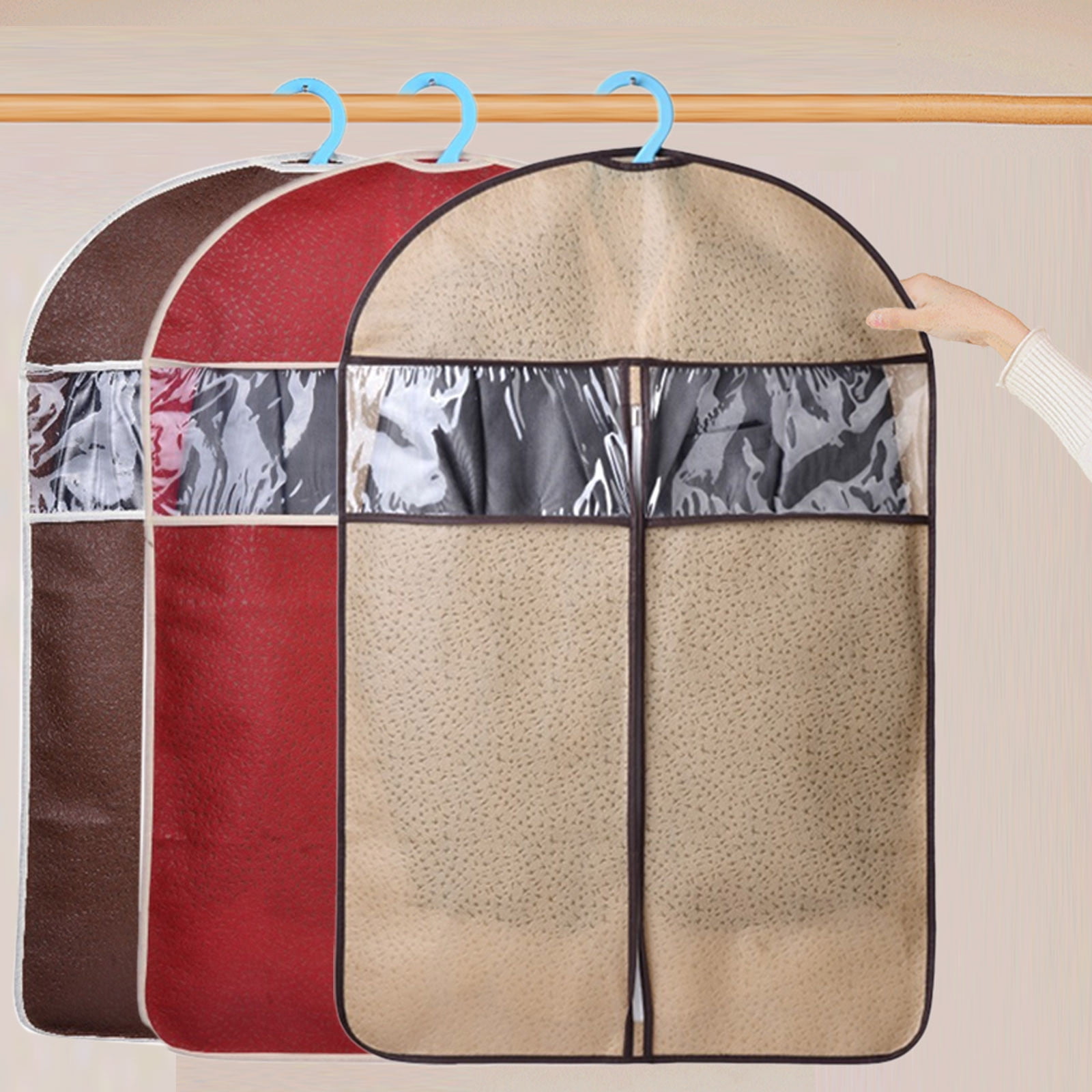 50.39"x23.62" Garment Bag for Suits & Dresses - Breathable Gusseted Clothes Storage Cover with Zippered Pocket, Hanging Wardrobe Organizer for Coats, Shirts & Travel